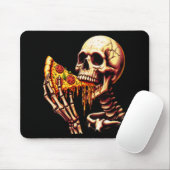 Tapis De Souris Squelette mangeant de la pizza (Avec souris)