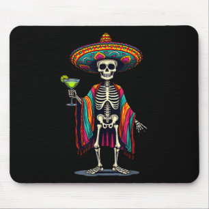 Tapis De Souris Squelette Mexicain Sombrero Cinco De Mayo Fiesta P