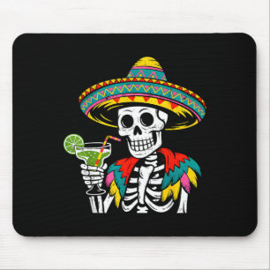 Tapis De Souris squelette mexicain sombrero cinco de mayo mexicain