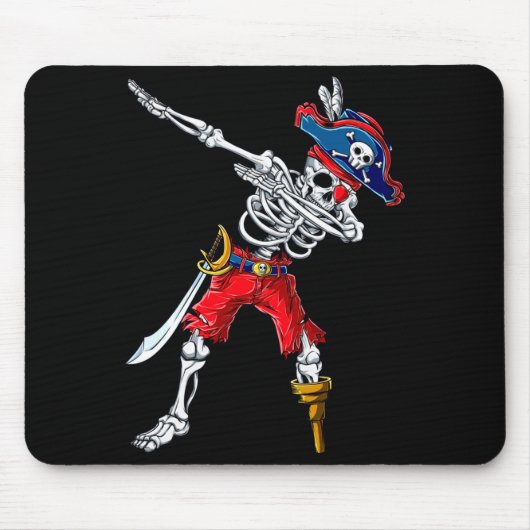Tapis De Souris Squelette pirate qui dab (Devant)