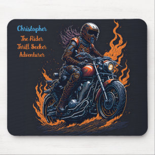Tapis De Souris Squelette sur moto