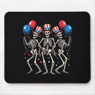 Tapis De Souris Squelettes dansants 4 juillet drôle d'indépendance