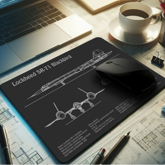 Tapis De Souris SR-71 Blackbird - Plan directeur de l'avion PD