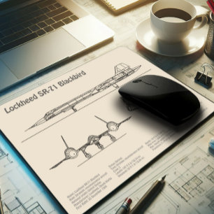 Tapis De Souris SR-71 Blackbird - Plan directeur de l'avion SD