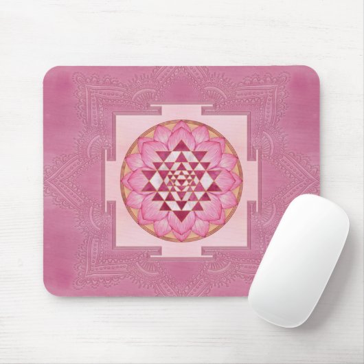 Tapis De Souris Sri Yantra / Sri Chakra au lotus (Avec souris)