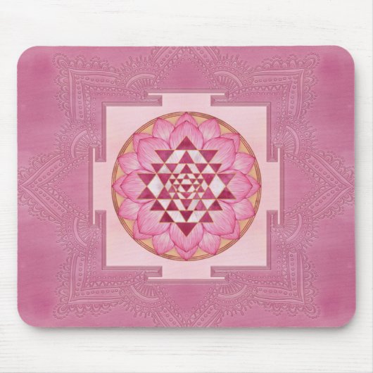 Tapis De Souris Sri Yantra / Sri Chakra au lotus (Devant)