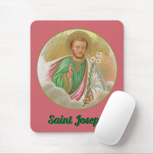 Tapis De Souris St. Joseph d'après une «carte de pèlerinage» (Déta
