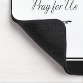 Tapis De Souris St Joseph Priez pour nous Noir, Blanc, Catholique (Coin)
