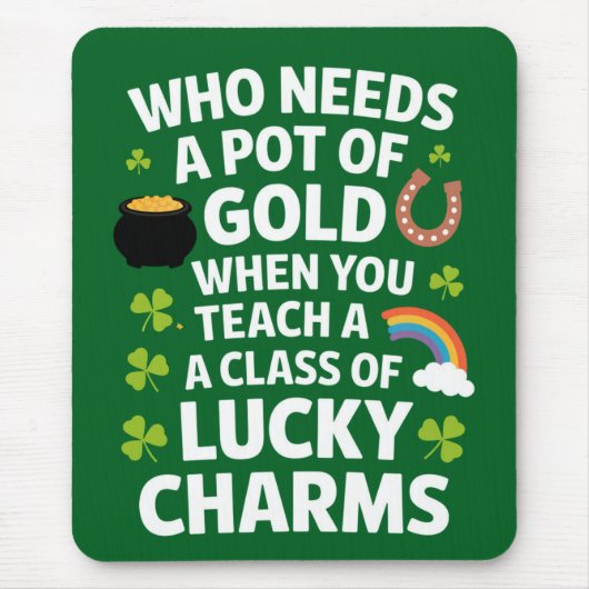 Tapis De Souris St patrick acher Lucky Charm Clover Irlandais (Devant)