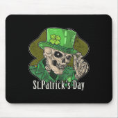 Tapis De Souris St Patrick Day Skeleton Clover Fun Sarcastique (Devant)