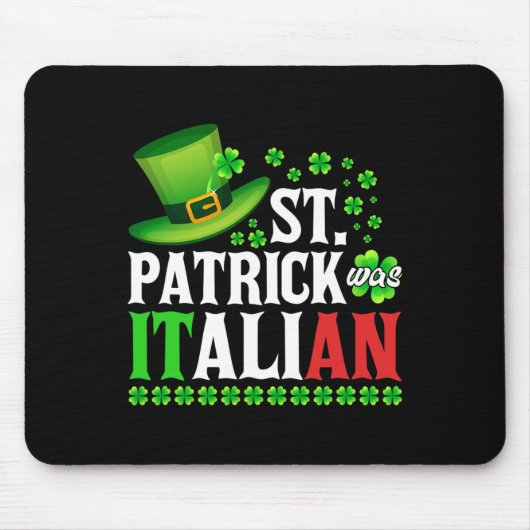 Tapis De Souris St Patrick Était Italien St Patrick's Day Casquett (Devant)