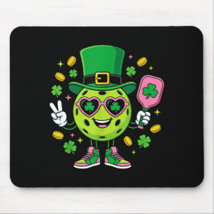 Tapis De Souris St patricks day drôle chanceux pickleball chapeau