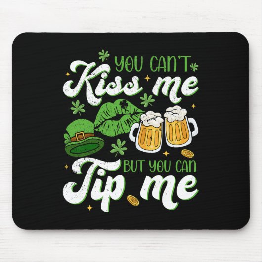Tapis De Souris St Patrick's Day Drôle de serveuse Byrtender Serve (Devant)