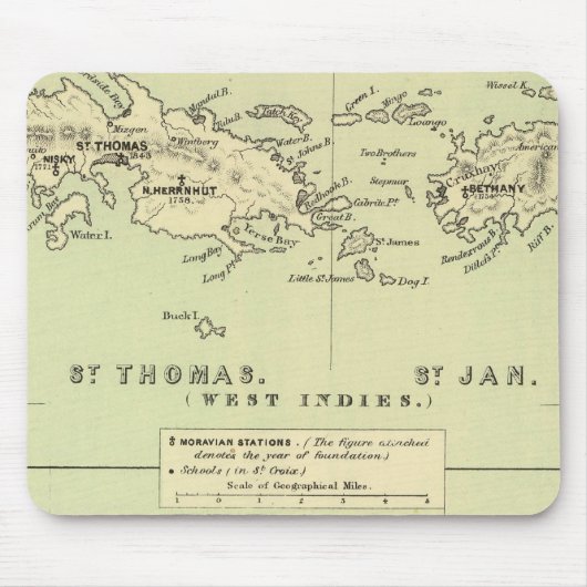 Tapis De Souris St Thomas, St Jan, St Crook (Devant)