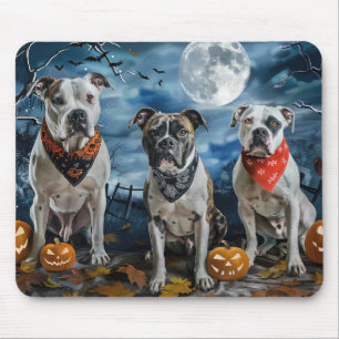 Tapis De Souris Staffordshire américain Halloween Épouvantable