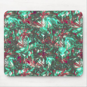 Tapis De Souris Stained aquamarine and red, soiled with dull black