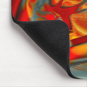 Tapis De Souris Staines incurvées en rayures orange à rouge sur gr