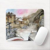 Tapis De Souris Staithes, North Yorkshire, Angleterre Aquarelle (Avec souris)