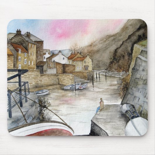 Tapis De Souris Staithes, North Yorkshire, Angleterre Aquarelle (Devant)
