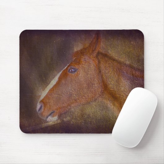 Tapis De Souris Stallion Sorrel dans une étable d'art équin (Avec souris)