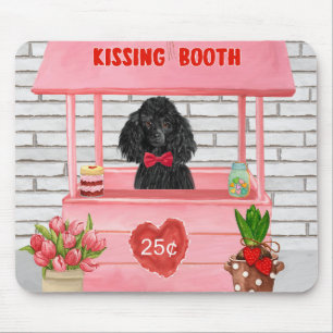 Tapis De Souris stand de baisers pour chien caniche pour la Saint-