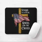 Tapis De Souris Stand For Flag Kneel For Cross Patriotic Christian (Avec souris)