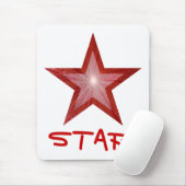 Tapis De Souris Star Rouge 'STAR' mousepac blanc (Avec souris)