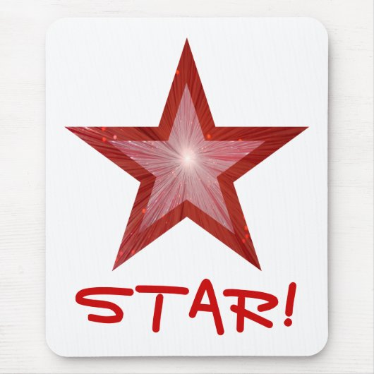 Tapis De Souris Star Rouge 'STAR' mousepac blanc (Devant)