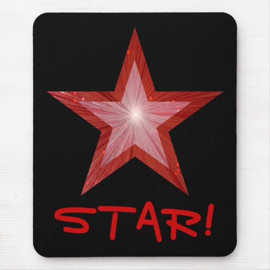 Tapis De Souris Star Rouge 'STAR' mousepac noir (Devant)