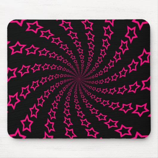 Tapis De Souris Star Spiral : Rose et noir : Mousepad personnalisé (Devant)