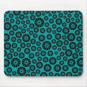 Tapis De Souris Star Wheel Motif - Noir sur Aqua 009999