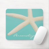 Tapis De Souris Starfish élégante plage de l'océan crème turquoise (Avec souris)