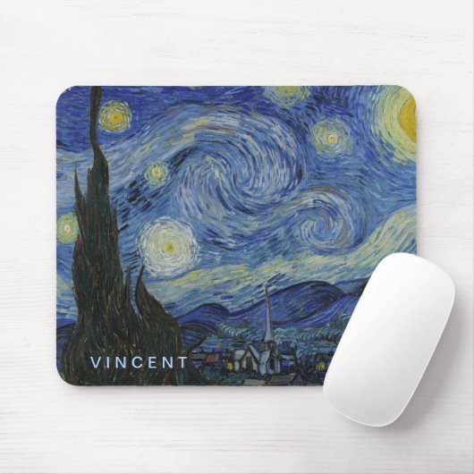 Tapis De Souris Starry Night Vincent van Gogh (Avec souris)