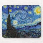 Tapis De Souris Starry Night, Vincent van Gogh<br><div class="desc">Vincent Willem van Gogh (30 March 1853 – 29 July 1890) was a Dutch post-impressionist painter who is among the most famous and influential figures in the history of Western art. In just over a decade, he created about 2, 100 artworks, including around 860 oil paintings, most of which date...</div>