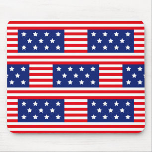 TAPIS DE SOURIS STARS BLEUS BLANCS ROUGES PATRIOTIQUES STRIPES