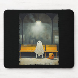 Tapis De Souris Station de métro Hallowee vintage Cute Ghost Waiti