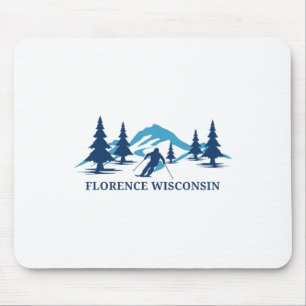 Tapis De Souris Station de ski de Florence Wisconsin Skieur Ski