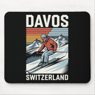 Tapis De Souris Station de ski Retro Davos Suisse