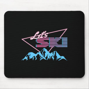 Tapis De Souris Station de ski Retro Skiing Mountains 80s Station