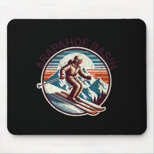 Tapis De Souris Station de ski rétro vintage arapahoe basin hiver