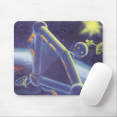 Tapis De Souris Station spatiale orbitante de science-fiction vint (Avec souris)