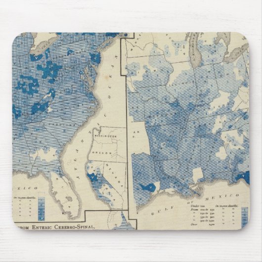 Tapis De Souris Statistiques de l'état civil, recensement des État (Devant)