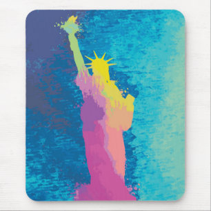 Tapis De Souris Statue d'aquarelle de la liberté