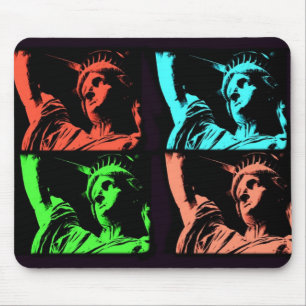 Tapis De Souris Statue de collage de liberté