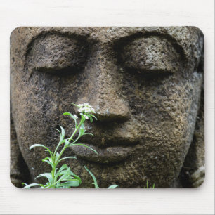 Tapis De Souris Statue de jardin en pierre avec fleur