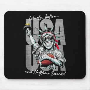 Tapis De Souris Statue de la Liberté drôle football Usa Patriot am