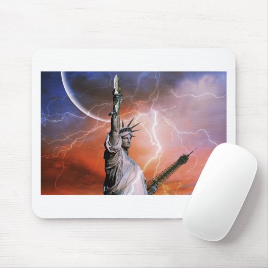 Tapis De Souris Statue de la Liberté Éclair. (Avec souris)