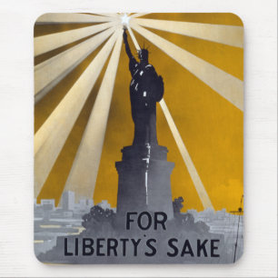 Tapis De Souris Statue de la Liberté Torch et de la Marine américa