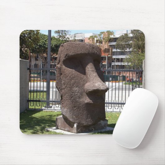 Tapis De Souris Statue de Moai au musée d'histoire naturelle de La (Avec souris)