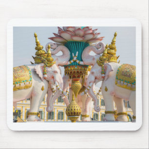 Tapis De Souris Statue d'éléphants roses Bangkok Thaïlande